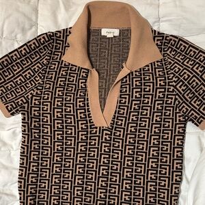 Debut Black and Brown Knit Top